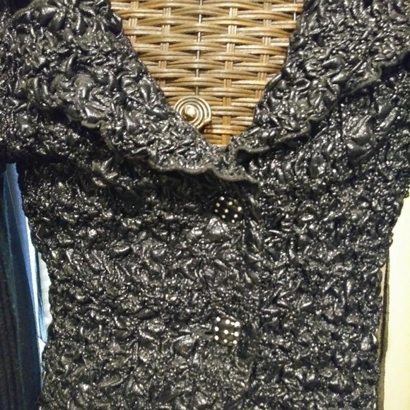 Gorgeous Black 2 Button Sweater Jacket 6 - Picture 1 of 6